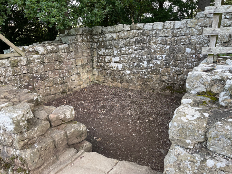 The remains of a square turret.